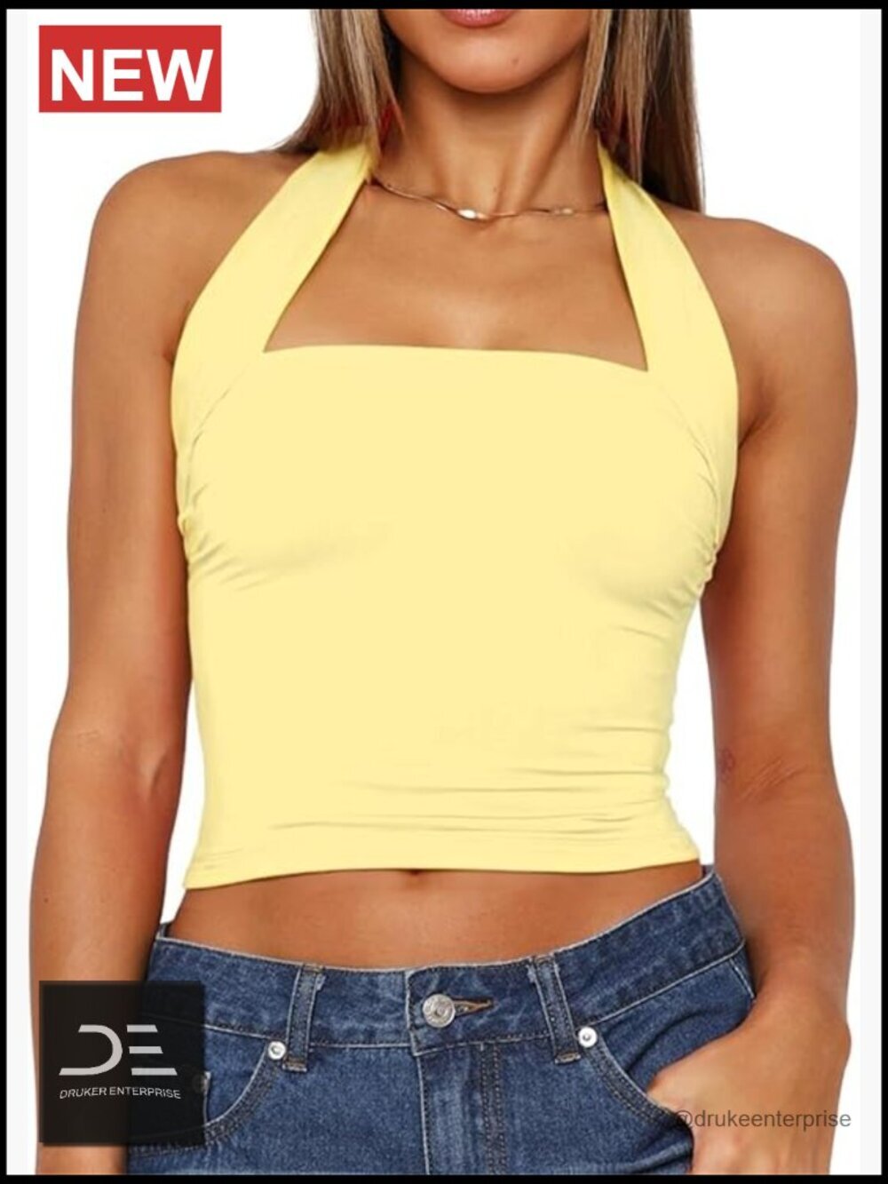 Sexy Halter Neck Backless Tank Top Y2K Summer Tops